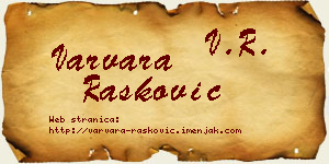 Varvara Rašković vizit kartica